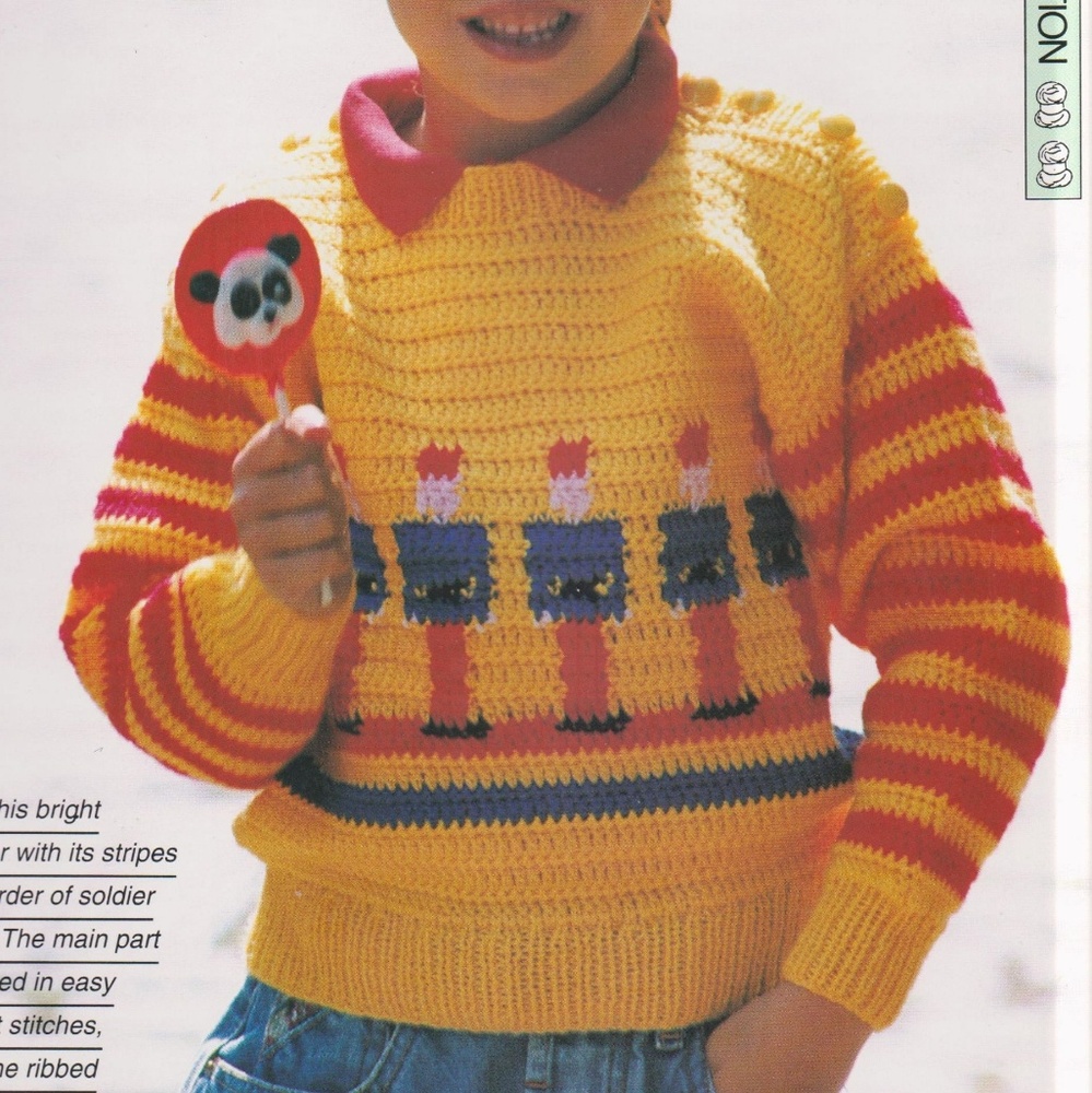 Vintage Christmas Baby Sweater Nutcracker Soldier - Picture 5 of 11